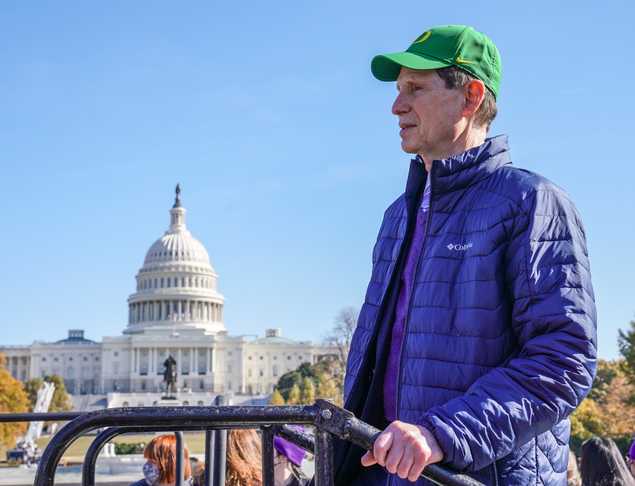 Sen. Ron Wyden prepares to speak at outside the Capitol on Nov. 16. (Jemal Countess/Getty Images for SEIU)
