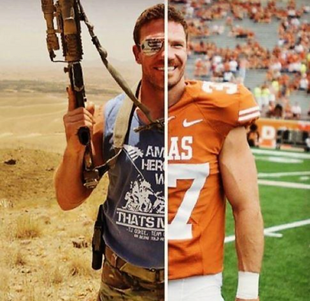 Nate Boyer in service and at the University of Texas