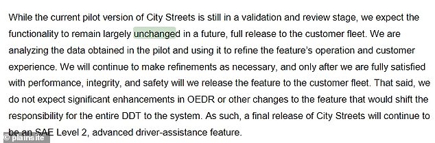 Documents between Tesla attorneys and the California Department of Motor Vehicles (DMV) say vehicles using the firm's latest beta version will not surpass Level 2 autonomy