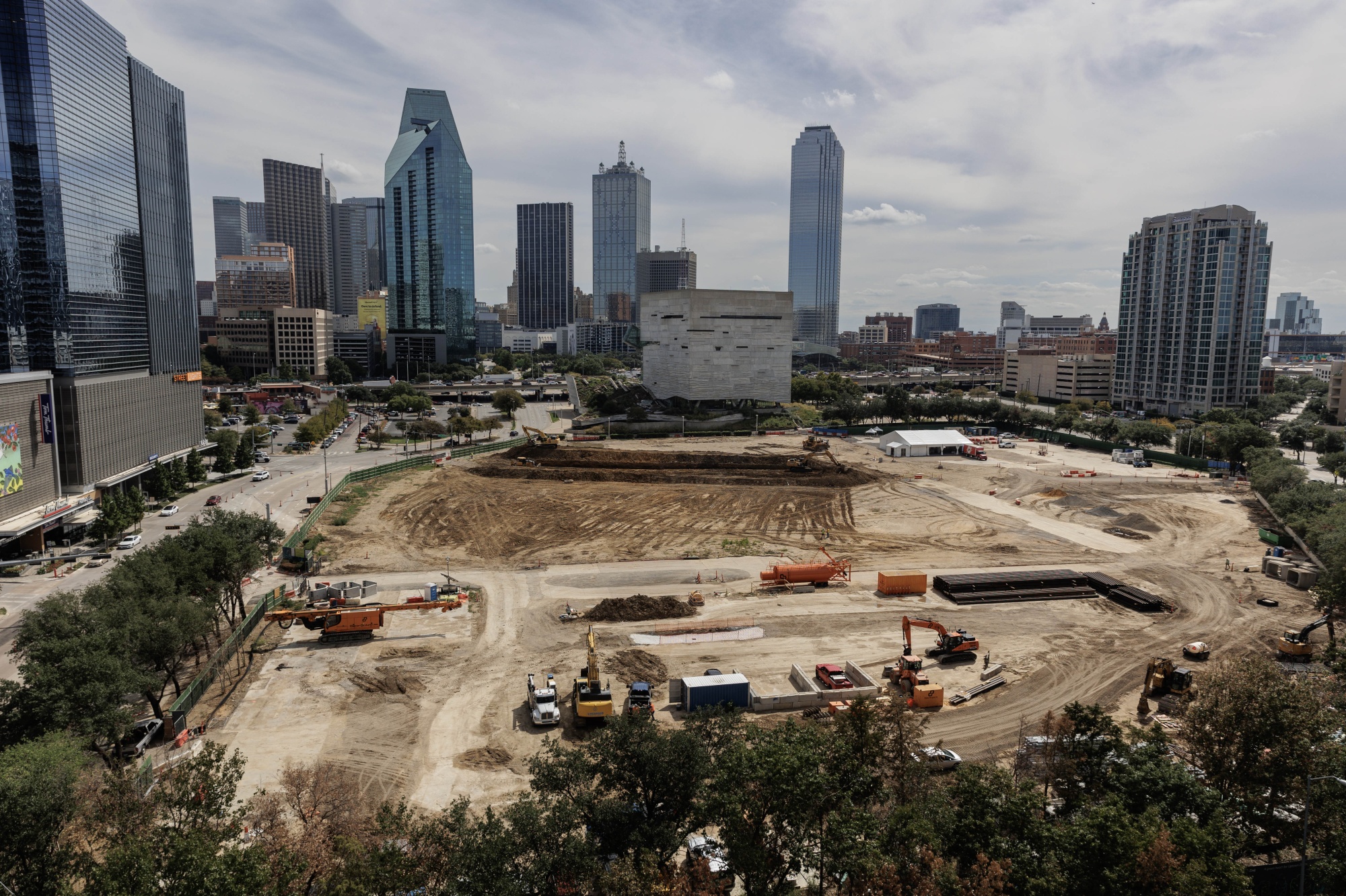 The site of Goldman Sachs Group’s new campus following a groundbreaking ceremony in Dallas, on Oct. 10.